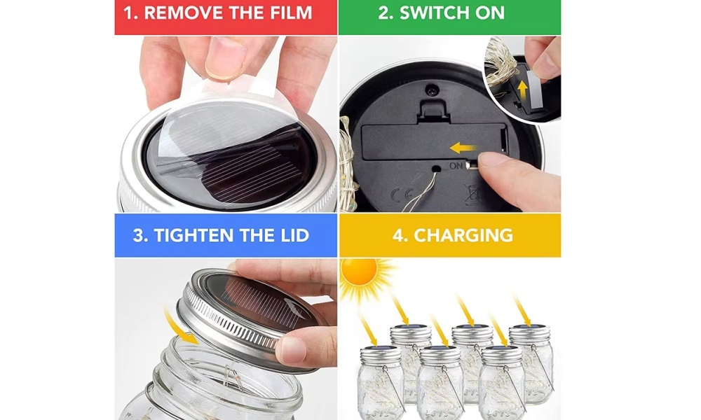 Solar Powered Mason Jar Lamp