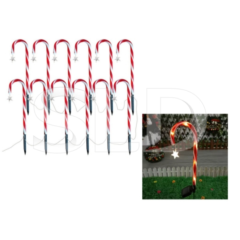 Solar LED Candy Cane Lamps